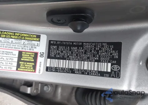 2015 Toyota Corolla Le z USA, uszkodzony, nr VIN 2T1BURHEXFC440758